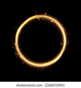 Vector circular light beam isolated on transparent background. Glowing neon light effect. Vector illustration. Glowing ellipse line. lighting png	
