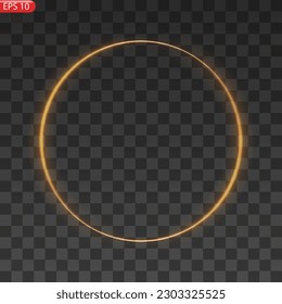 Vector circular light beam isolated on transparent background.