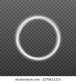 Vector circular light beam isolated on transparent background. Glowing neon light effect. Vector illustration. Glowing ellipse line. lighting png	
