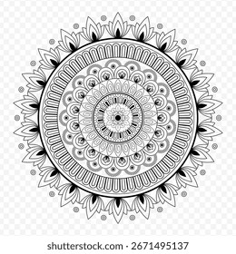 Vector circular Mandala pattern in black color