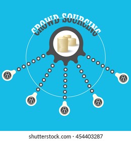 Vector circular object with theme of crowd sourcing