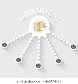 Vector circular object with theme of crowd sourcing