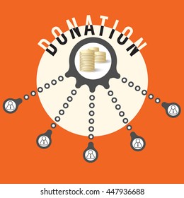 Vector circular object with theme of donation
