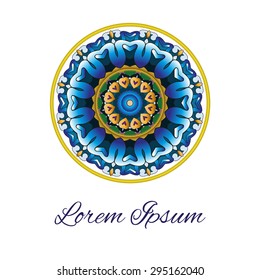Vector circular oriental ornament on white background. For banner, cards, wedding invitations.