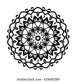 Ornamento circular vectorial. Diseño Mandala. Aislado en blanco.