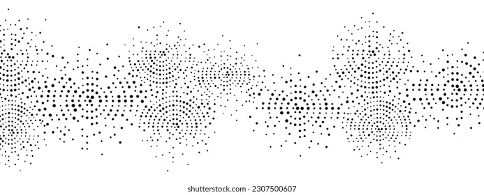 Vektor-Rundschmuck. Muster von Punkten, Partikeln, Molekülen, Fragmenten. Abstrakter Halbton-Hintergrund geometrischer Formen. Poster für Technologie, Medizin, Präsentationen, Business. 	
