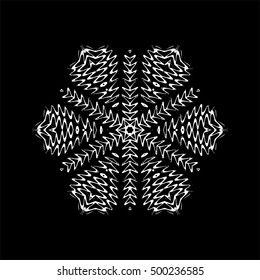 Vector circular pattern in grunge style. Indian knitted pattern. Hipsters, boho, rustic mat