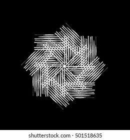 Vector circular pattern in grunge style. Indian knitted pattern. Hipsters, boho, rustic mat