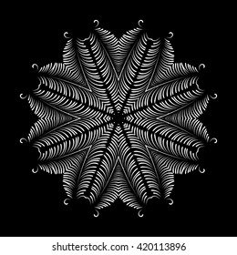 Vector circular pattern of hand drawn elements. Round ornamental pattern. Vector element for your design