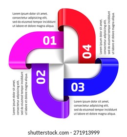 Vector circular pattern for infographics of four colors