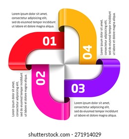Vector circular pattern for infographics of four colors