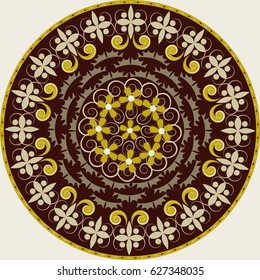 vector circular pattern mandala of abstract shapes decorative flowers