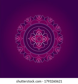 vector circular pattern in pink color on violet background