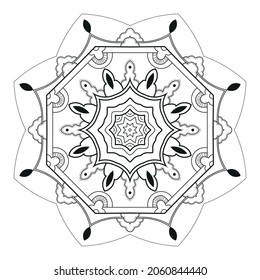 vector circular pattern in the shape of a mandala for henna, tattoo, decoration, page of coloring book