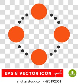 Vector Circular Relations EPS vector pictograph. Illustration style is flat iconic bicolor orange and gray symbol on a transparent background.