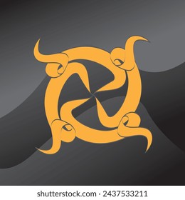 Vector circular ribbon with beautiful weaving pattern