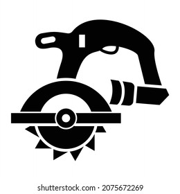 Vector Circular Saw Glyph Icon Design
