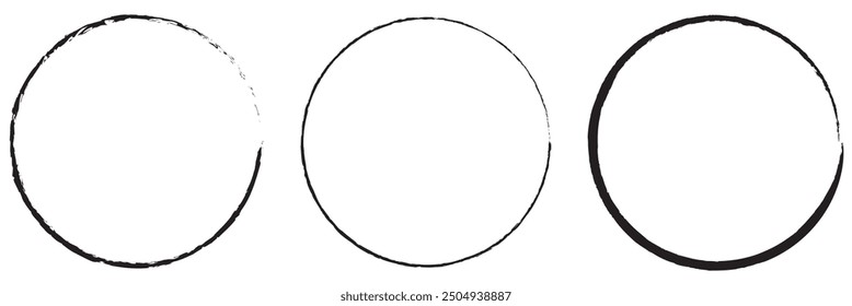 Vector circular scribble doodle round circles