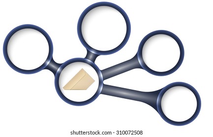 Vector circular text boxes for your text and envelope