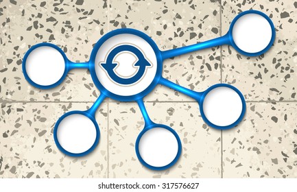 Vector circular text boxes for your text and abstract background