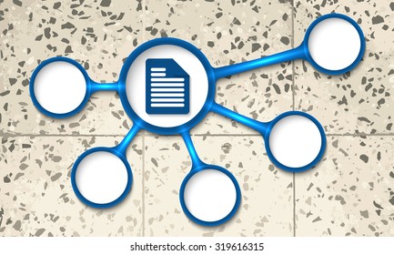 Vector circular text boxes for your text and abstract background