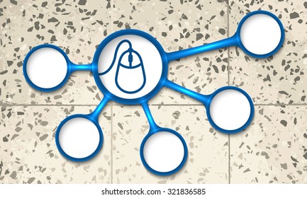 Vector circular text boxes for your text and abstract background