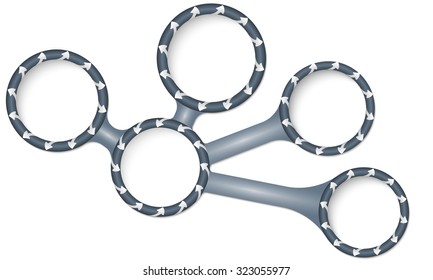 Vector circular text boxes for your text with arrows