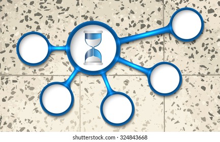 Vector circular text boxes for your text and abstract background