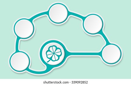 Vector circular text boxes for your text and cloverleaf