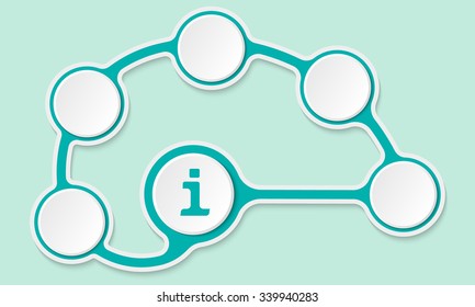Vector circular text boxes for your text and info symbol