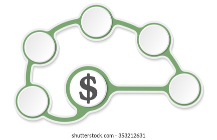 Vector circular text boxes for your text and dollar symbol