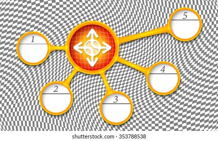 Vector circular text boxes for your text and arrows icon