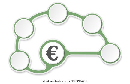 Vector circular text boxes for your text and euro symbol