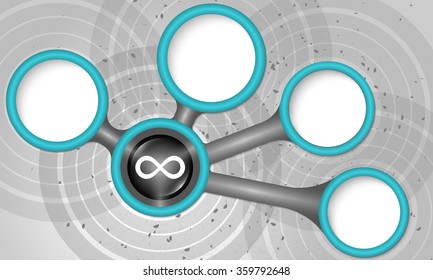 Vector circular text boxes for your text and infinity icon