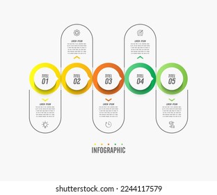 Vector circular timeline steps infographics template design for presentation 