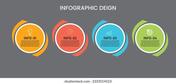 Vector circular timeline steps infographics template design