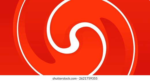 Vector circular white line background curve element with red space for text and message design, overlapping layers, vector. illustration modern