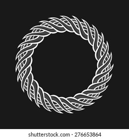 Vector circular wreath with techno motif and central space for your text