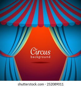 Vector Circus Background With Open Tent