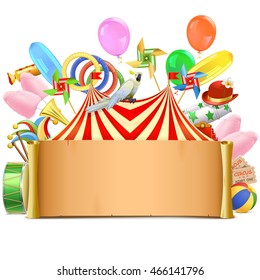 Vector Circus Paper Scroll