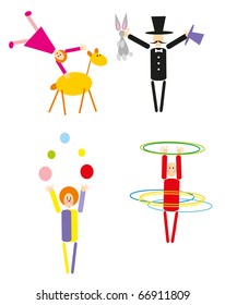 vector circus people isolated