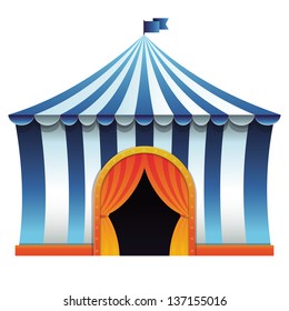 Vector circus tent - bright icon - entertainment concept