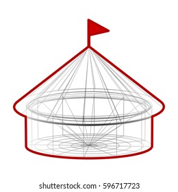 Vector circus tent in wireframe form