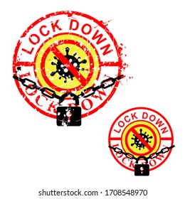 Sello de goma roja de círculo vectorial, cierre, aislado en blanco
