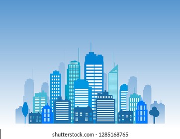 Vector cities blue buidling design