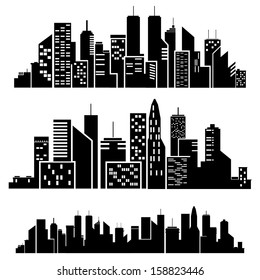 Vector cities silhouette