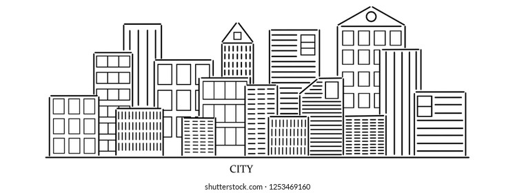 vector cities silhouette and buildings