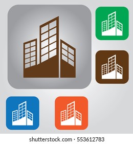 vector cities silhouette icon. Buildings icon