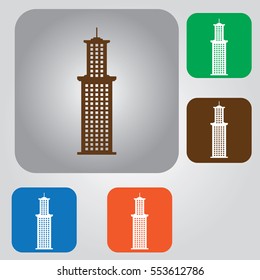 vector cities silhouette icon. Buildings icon