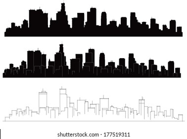 Vector cities silhouettes.